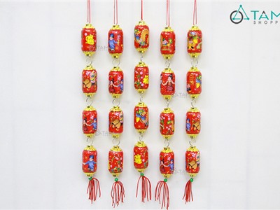 Set 5 dây 4 lồng đèn dài họa tiết treo cây mai đào T-PKTMD-65